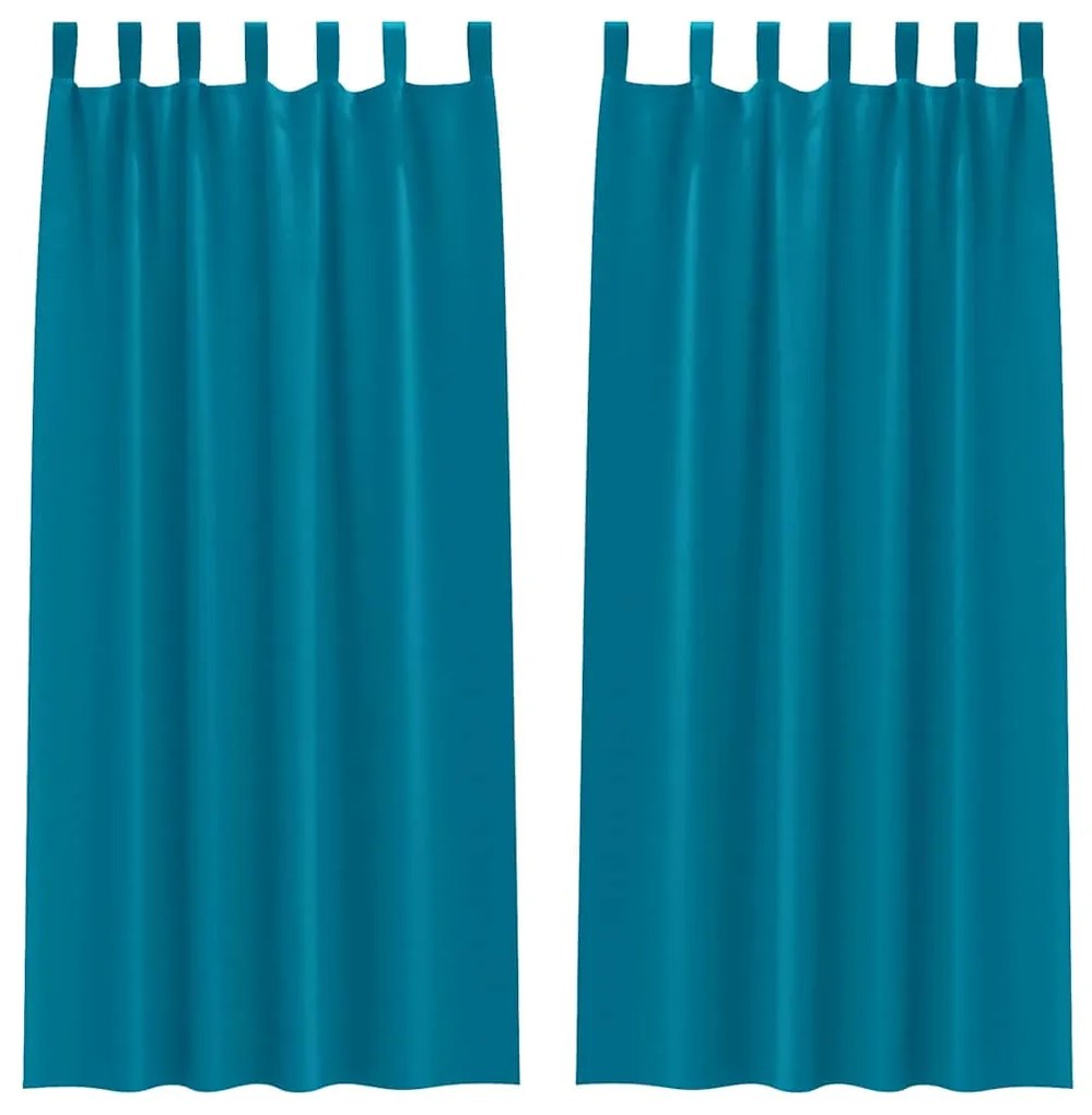 vidaXL Κουρτίνες με κουρτίνες 2 pcs Τιρκουάζ 245x140εκ. Πολυεστέρας
