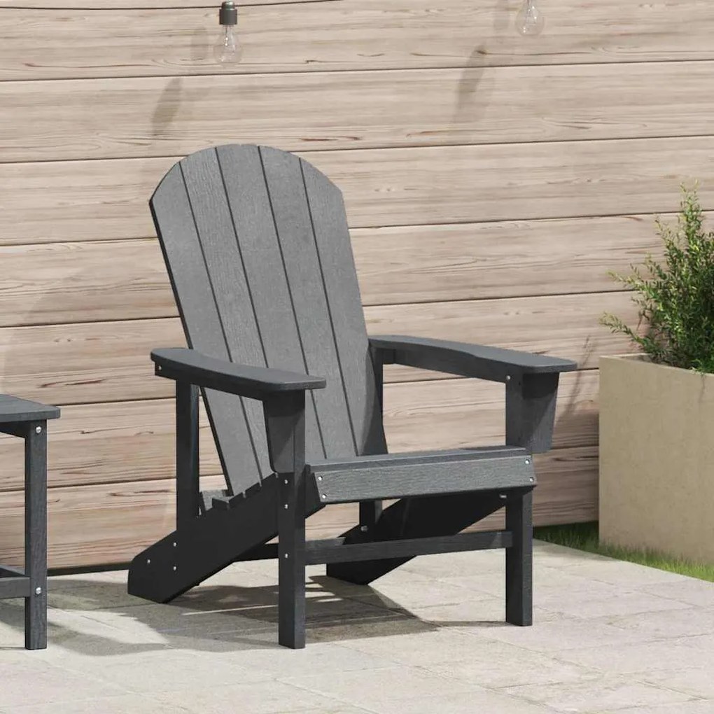 vidaXL Πολυθρόνα Adirondack ανοιχτό γκρι, 74x82x91 εκ. HDPE
