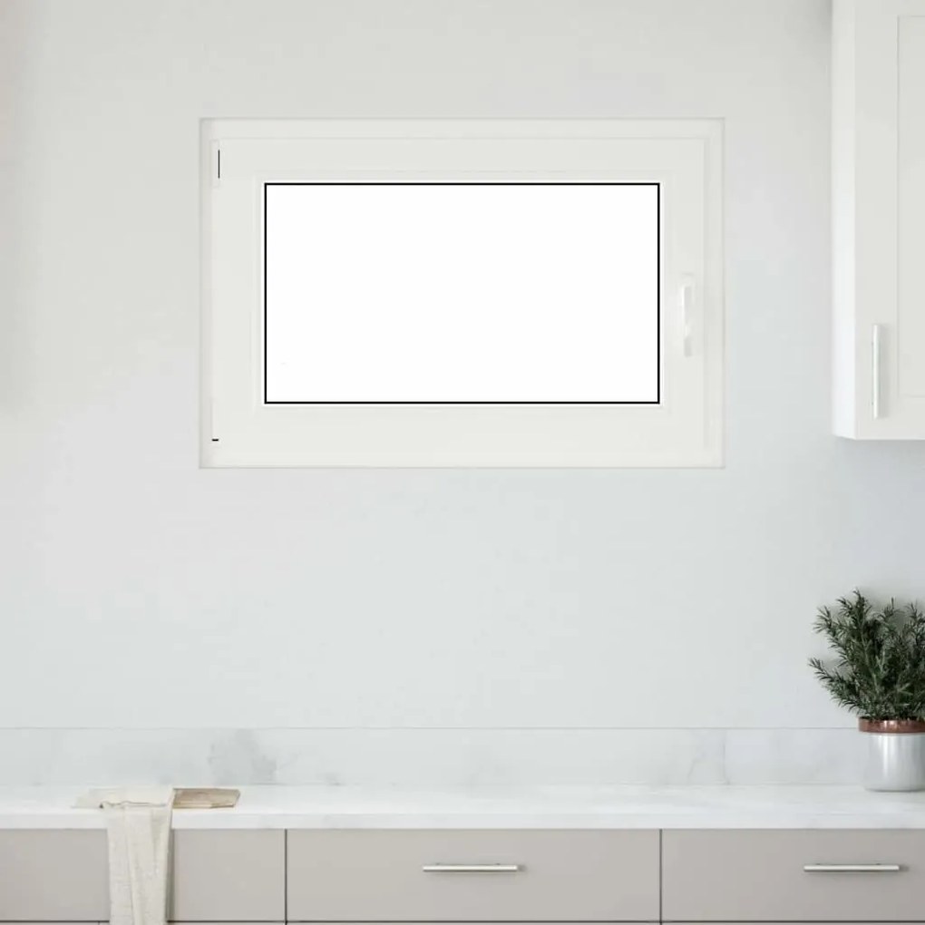 vidaXL Παράθυρο Υπογείου "RISOR" 90x50 εκ. Ανακλινόμενο &amp; Περιστρεφόμενο DIN Αριστερά Λευκό