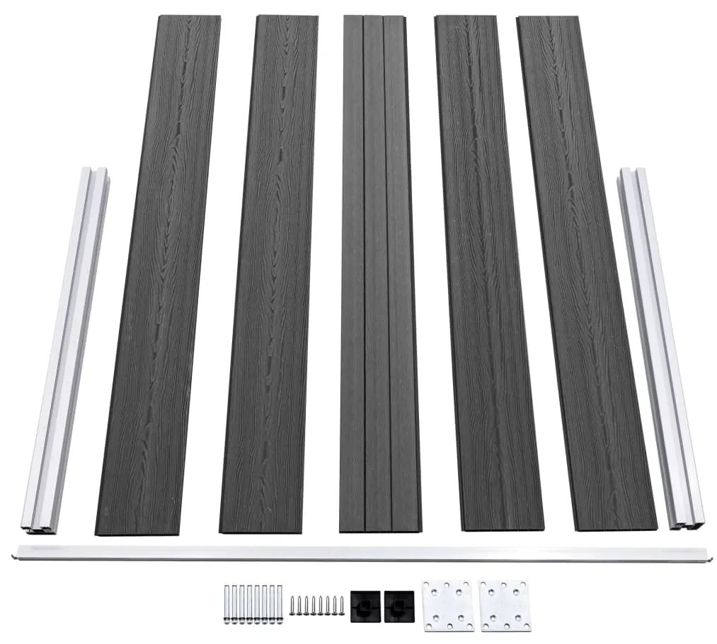 vidaXL Σετ Πάνελ Περίφραξης Μαύρο 353 x 105 εκ. από WPC