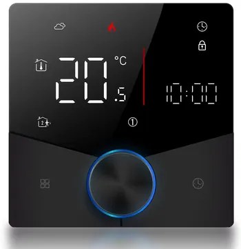 Smart θερμοστάτης χώρου BHT-009GBLW, πετρελαίου, Wi-Fi, μαύρος