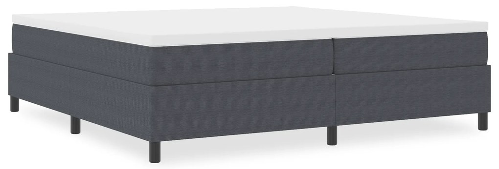 vidaXL Κρεβάτι Box Spring Σκούρο Γκρι 200x200 εκ Υφασμα Κορντούρα