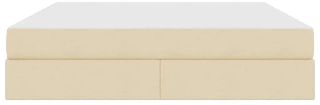 vidaXL Κρεβάτι με αποθηκευτικό χώρο και στρώμα Κρεμ 160 x 200 cm