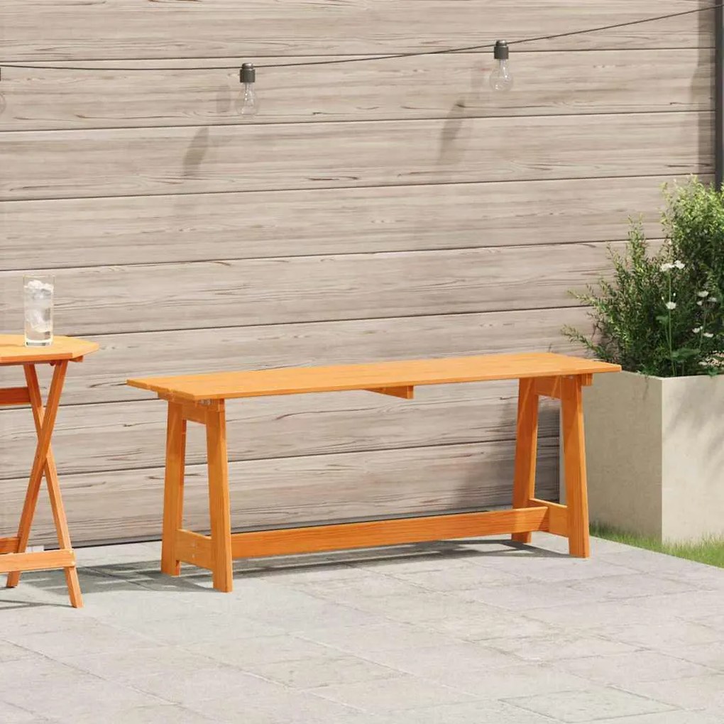 vidaXL Εξωτερικός πάγκος Καφέ 119 x 35 x 47 εκ. Μασίφ ξύλο πεύκου