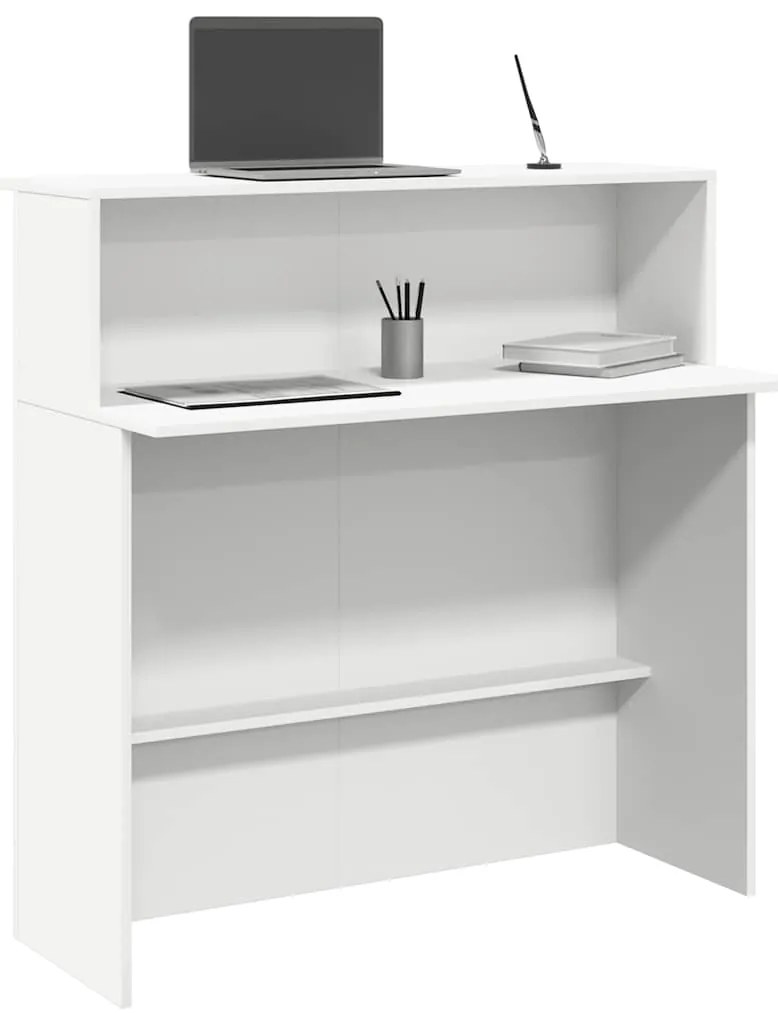 vidaXL Γραφείο υποδοχής Λευκό 100x50x103,5 εκ. Επεξεργασμένο Ξύλο