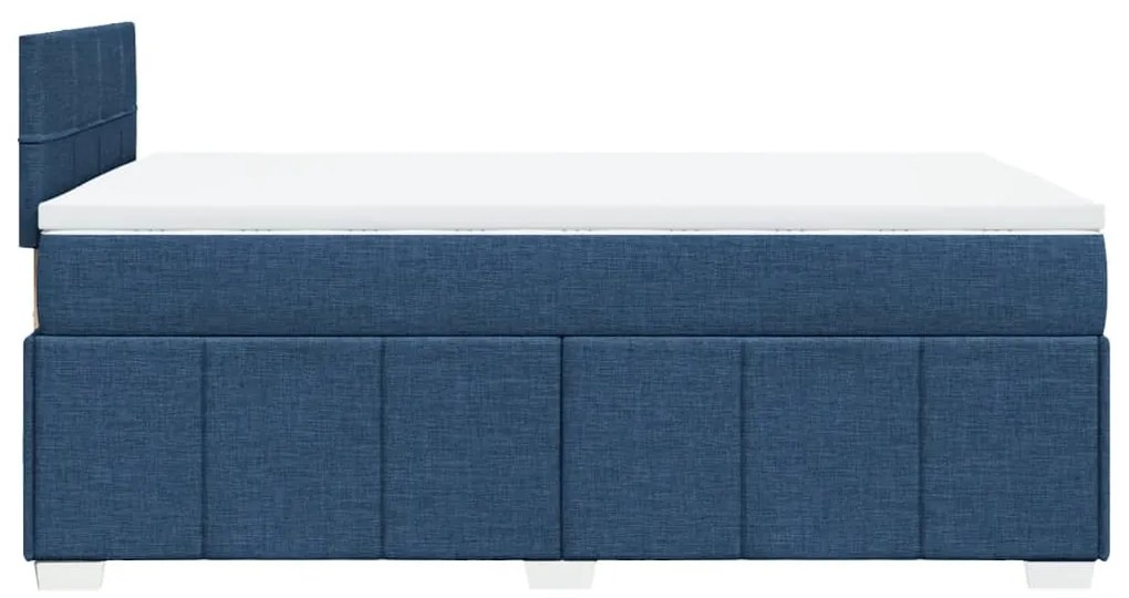 vidaXL Κρεβάτι Boxspring με Στρώμα Μπλε 120x190 εκ. Υφασμάτινο