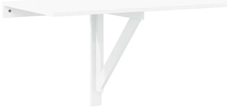 vidaXL Τραπέζι Τοίχου Πτυσσόμενο Γυαλ. Λευκό 100x60x56 εκ. Επεξ. Ξύλο