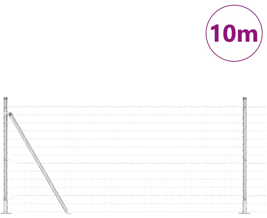 vidaXL Euro Fence με 7 Ειδικές Στήλες 1x10 μ Γαλβανισμένο Ατσάλι