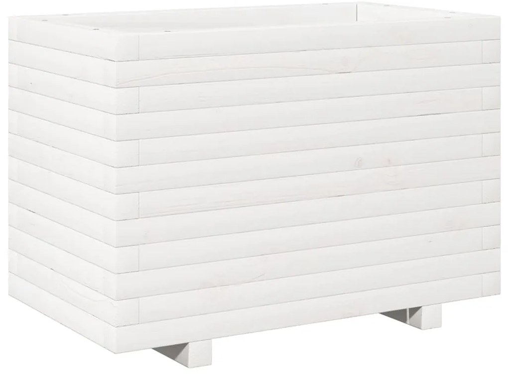vidaXL Ζαρντινιέρα Κήπου Λευκή 70x40x49,5 εκ. από Μασίφ Ξύλο Πεύκου