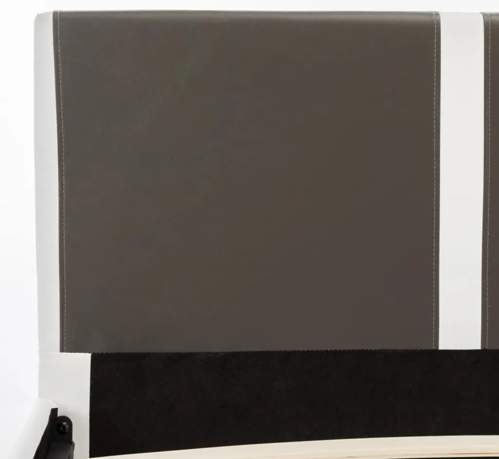 vidaXL Πλαίσιο Κρεβατιού Γκρι/Λευκό 180 x 200 εκ. από Συνθετικό Δέρμα