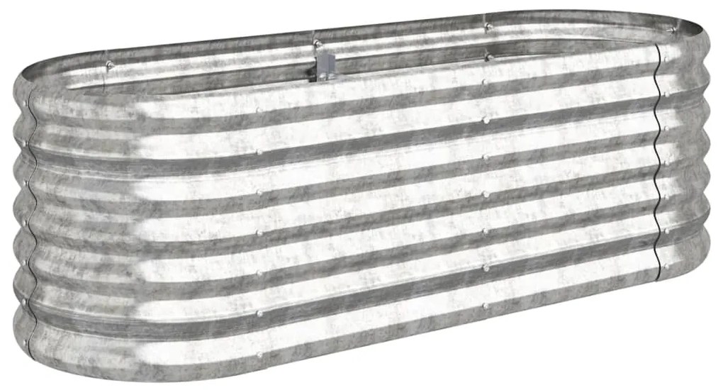 vidaXL Ζαρντινιέρα Υπερυψωμένη Ασημί 114x40x36 εκ. Ατσάλι Ηλεκτρ. Βαφή