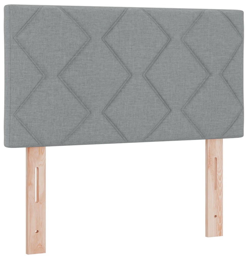vidaXL Κρεβάτι Box Spring με Στρώμα Γκρι ανοιχτό 80x200 εκ. Υφασμάτινο