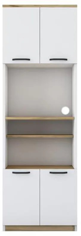 Ραφιέρα επιδαπέδια Rowan λευκό-καρυδί 60x42x182εκ 60x42x182 εκ.