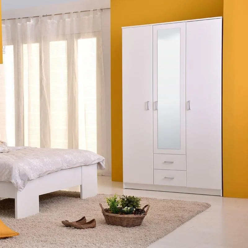 Ντουλάπα Hana 3K2FO Λευκό 120x52x205 εκ. 120x52x205 εκ.