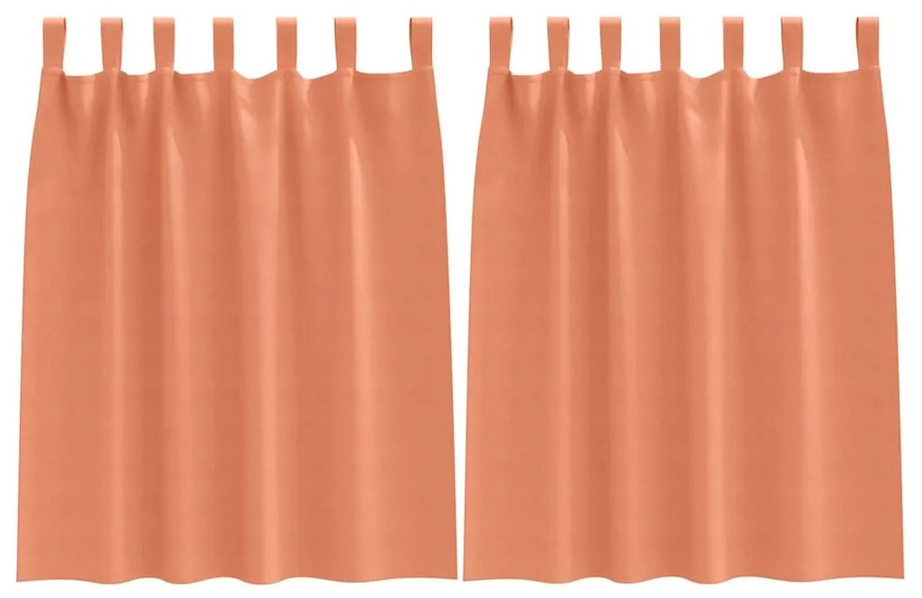 vidaXL Κουρτίνες με κουρτίνες 2 pcs Τερακότα 140x140cm Πολυεστέρας