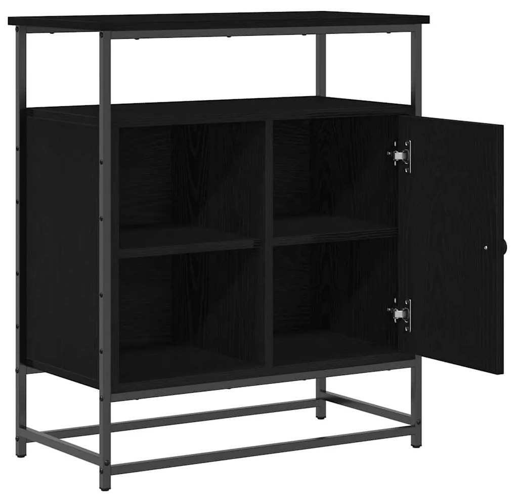 vidaXL Πλαϊνό γραφείο Μαύρη Οξυά 69 x 35 x 80 εκ Επεξεργασμένο ξύλο