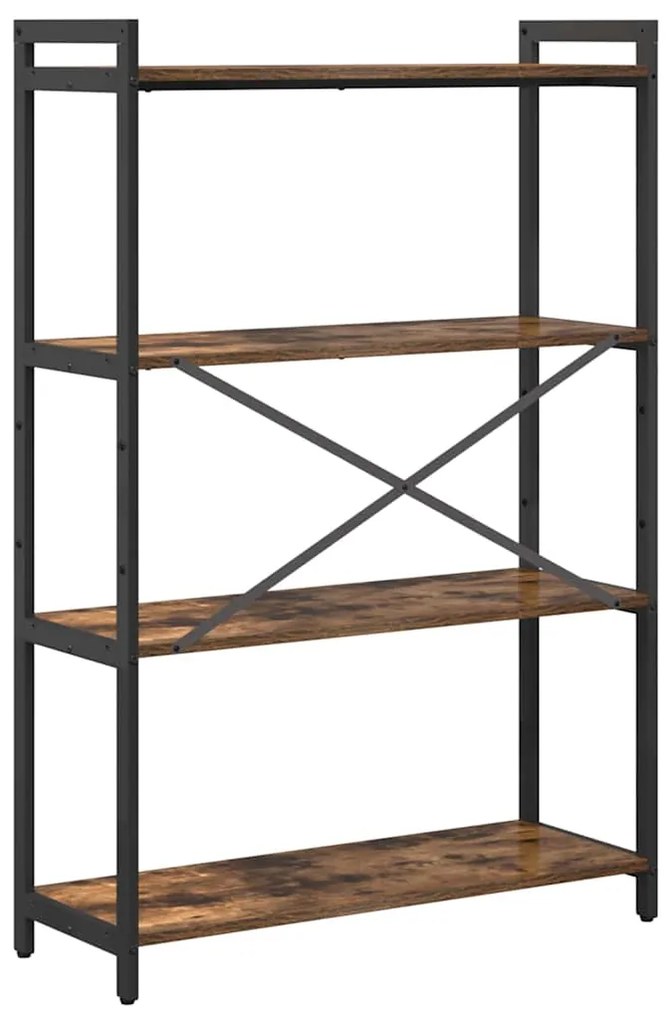 vidaXL Βιβλιοθήκη Καπνιστή δρυς 80 x 30 x 118 εκ Επεξεργασμένο ξύλο