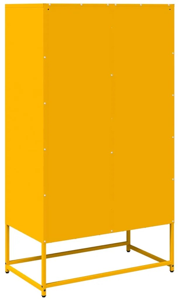 vidaXL Highboard Μουστάρδα κίτρινη 68x39x123 cm Χάλυβας