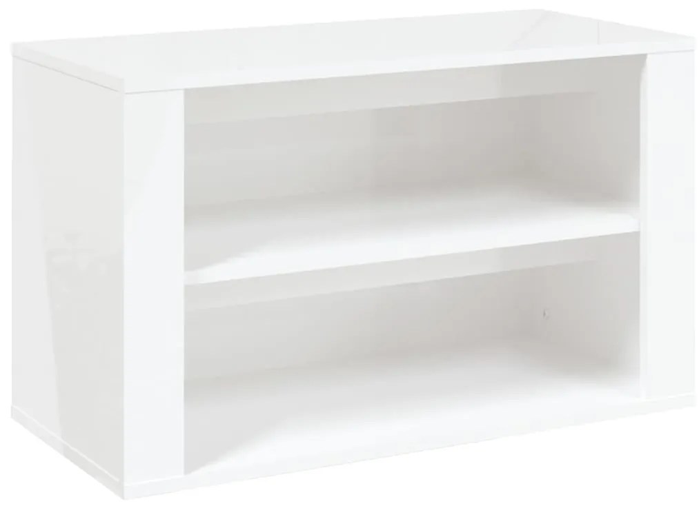 vidaXL Παπουτσοθήκη Γυαλιστερό Λευκό 75x35x45 εκ. Επεξεργασμένο Ξύλο