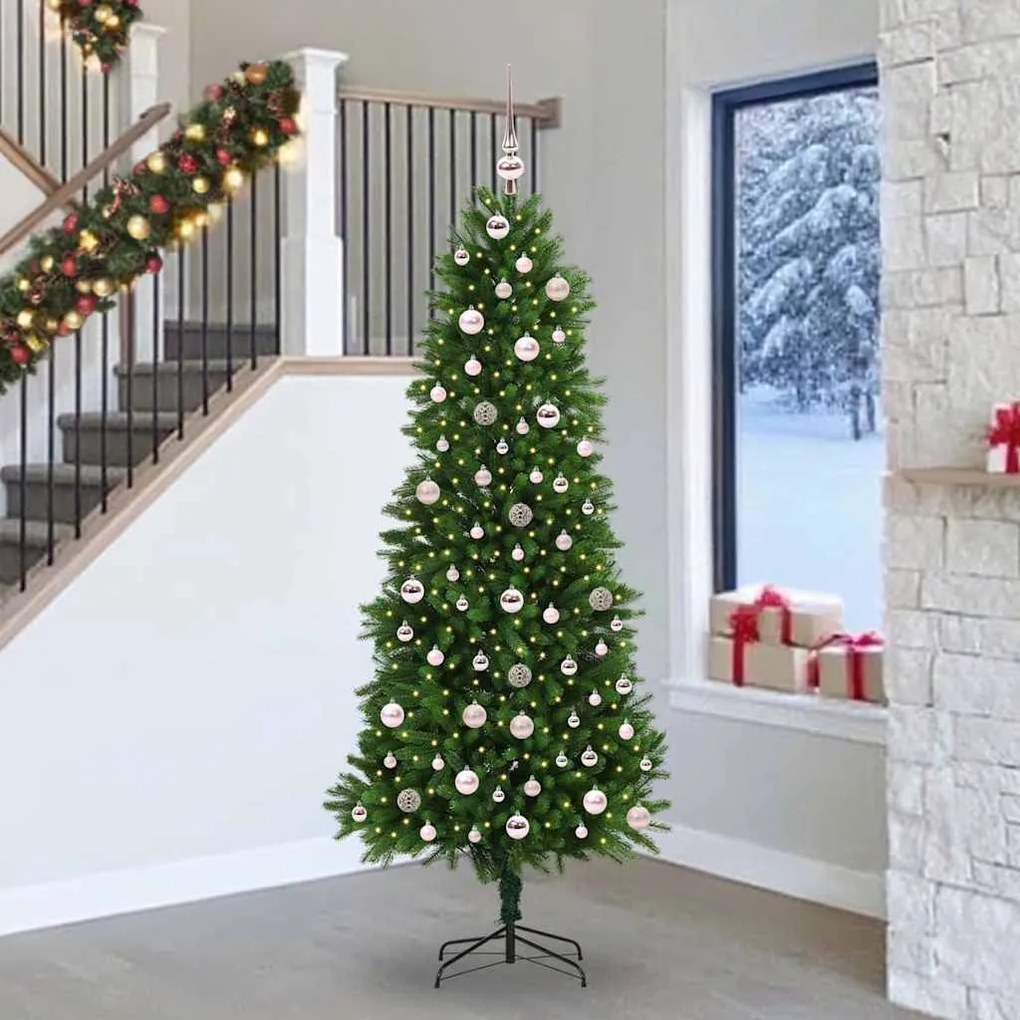 vidaXL Χριστουγεννιάτικο Δέντρο με 300 LED με βάση Πράσινο 240 cm PE