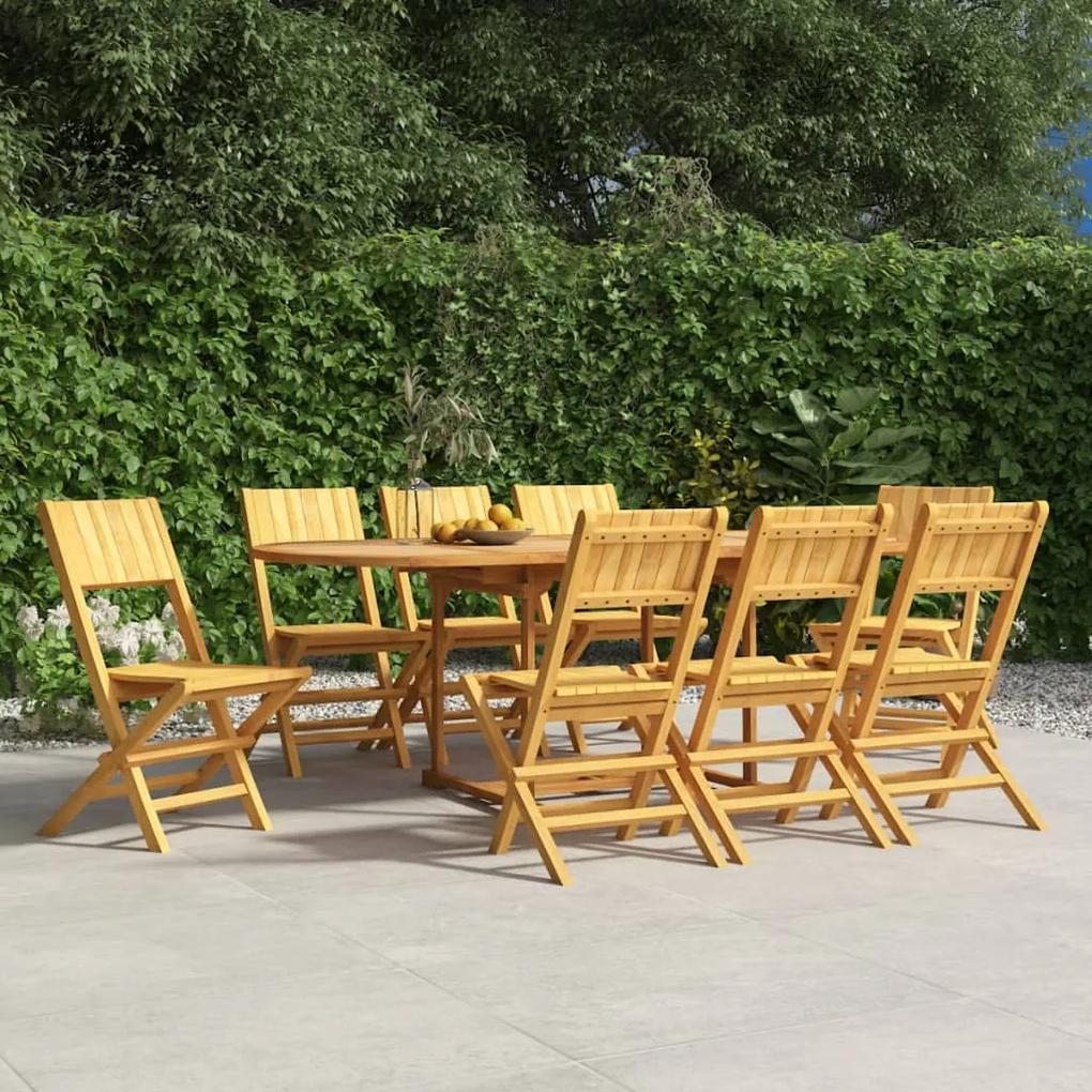 Καρέκλες Κήπου Πτυσσόμενες 8 τεμ. 47x61x90 εκ. Μασίφ Ξύλο Teak