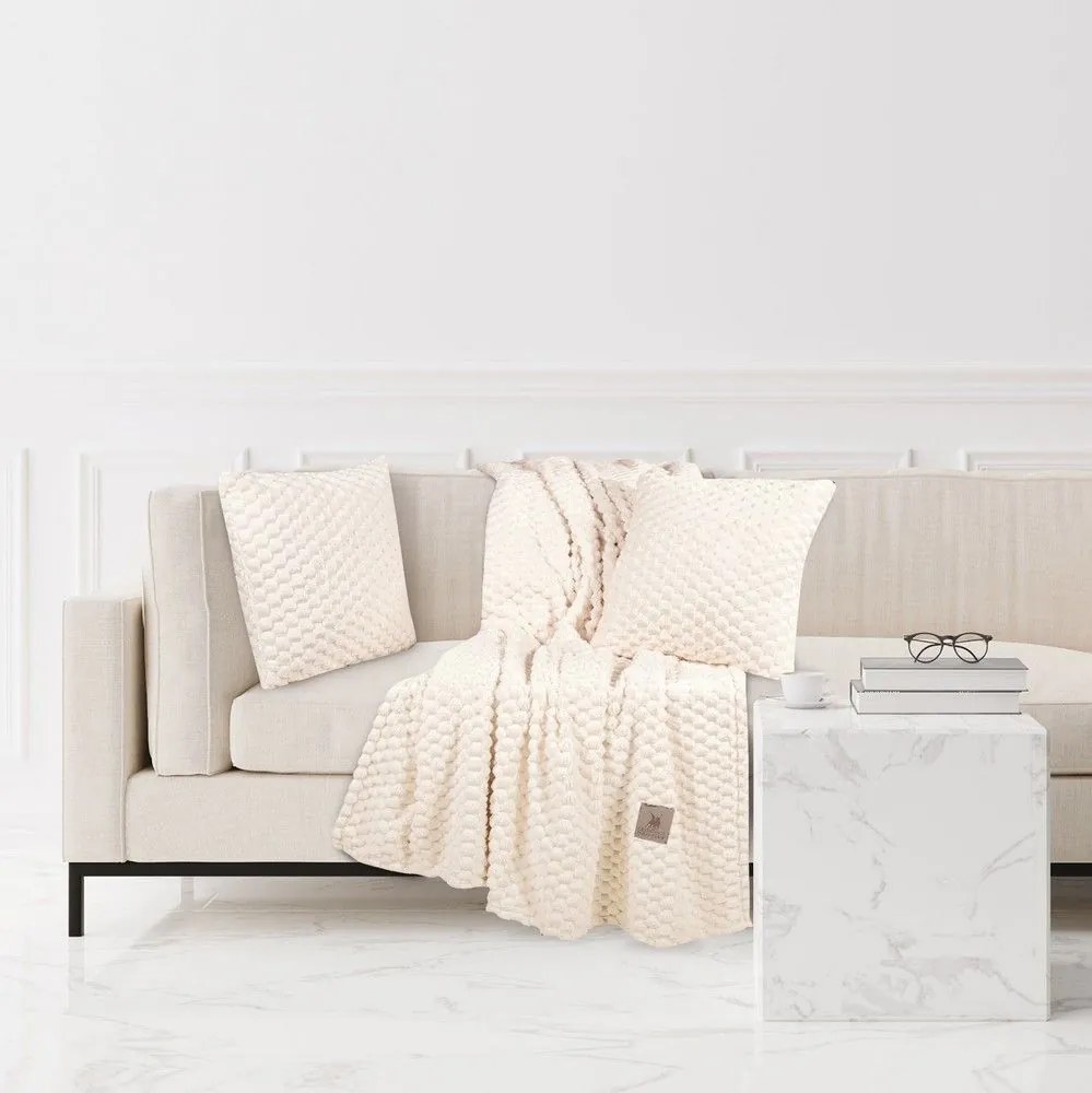 Κουβέρτα Καναπέ 3473 Fleece Cream Greenwich Polo Club 130X170 130x170cm Πολυέστερ