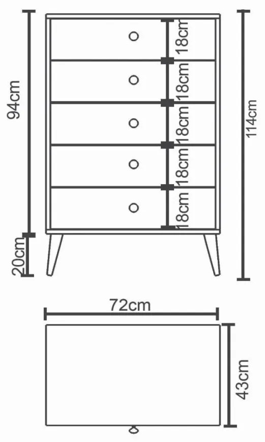 Συρταριέρα AMARI Δρυς/Λευκό Μοριοσανίδα 43x43x114cm - 14870048