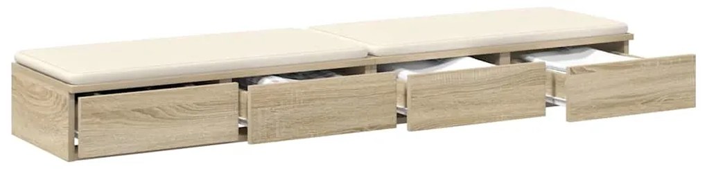 vidaXL Συρτάρια κρεβατιού με συρτάρι Sonoma Δρυς 140 x 36.5 x 16.5 εκ