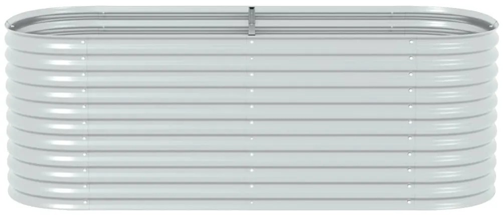 vidaXL Ζαρντινιέρα Υπερυψωμένη Ασημί 240x80x81 εκ. Γαλβανισμ. Χάλυβας