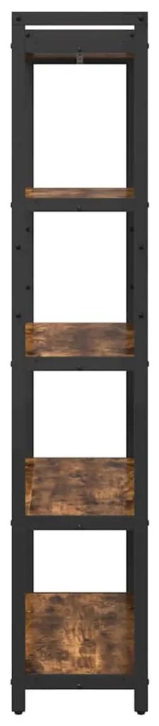 vidaXL Βιβλιοθήκη Καπνιστή δρυς 80 x 30 x 153 εκ Επεξεργασμένο ξύλο