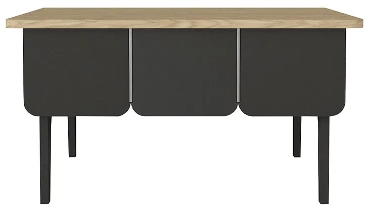 Τραπεζάκι σαλονιού Pedro Megapap χρώμα ανθρακί - rota oak 73,2x73,2x38,6εκ.