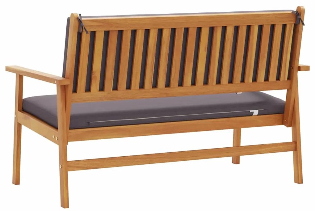 vidaXL Παγκάκι κήπου με μαξιλάρι Ανθρακί Στερεό Ξύλο Ακακίας