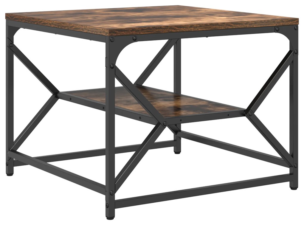 vidaXL Τραπέζι Καφέ με Ράφι από Καπνιστή Δρυ 51x50x40 εκ. Φτιαγμένο από Ξύλο
