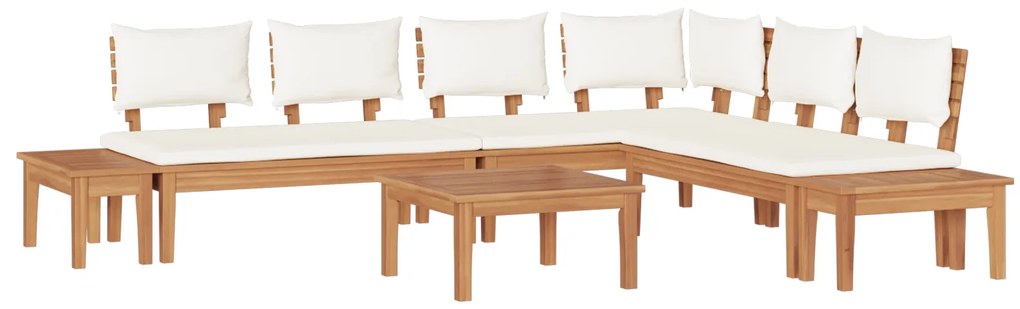 vidaXL Σετ Παγκάκι Κήπου 4 pcs Καφέ και Κρέμα 2 θέσεων Μέγεθος: Μεσαίο