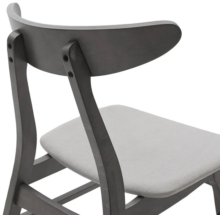 Tραπεζαρία Benson - Orlean pakoworld σετ 5τμχ rustic grey - ύφασμα γκρι 80x80x75εκ (1 τεμάχια)