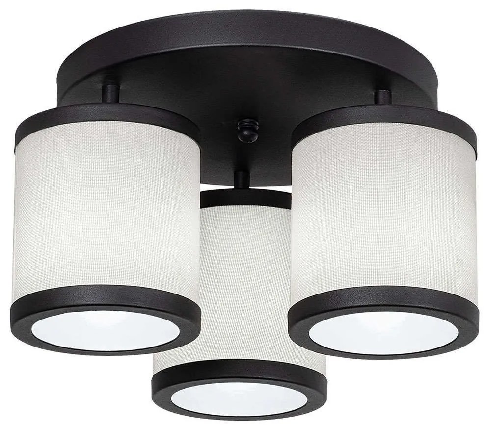 Φωτιστικό Οροφής - Πλαφονιέρα Way 942FLG1637 40x40x22cm 3xE27 40W Black-White Opviq