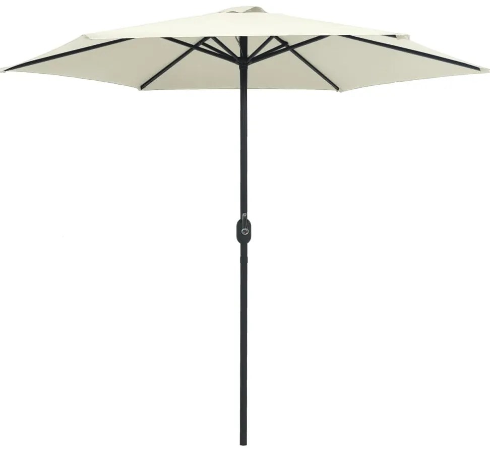 vidaXL Ομπρέλα Κήπου Λευκό Άμμου 270x246 εκ. με Ιστό Αλουμινίου