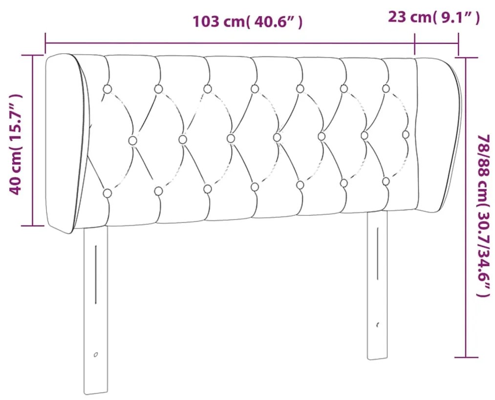 Κεφαλάρι με Πτερύγια Μαύρο 103x23x78/88 εκ. Βελούδινο 3117524