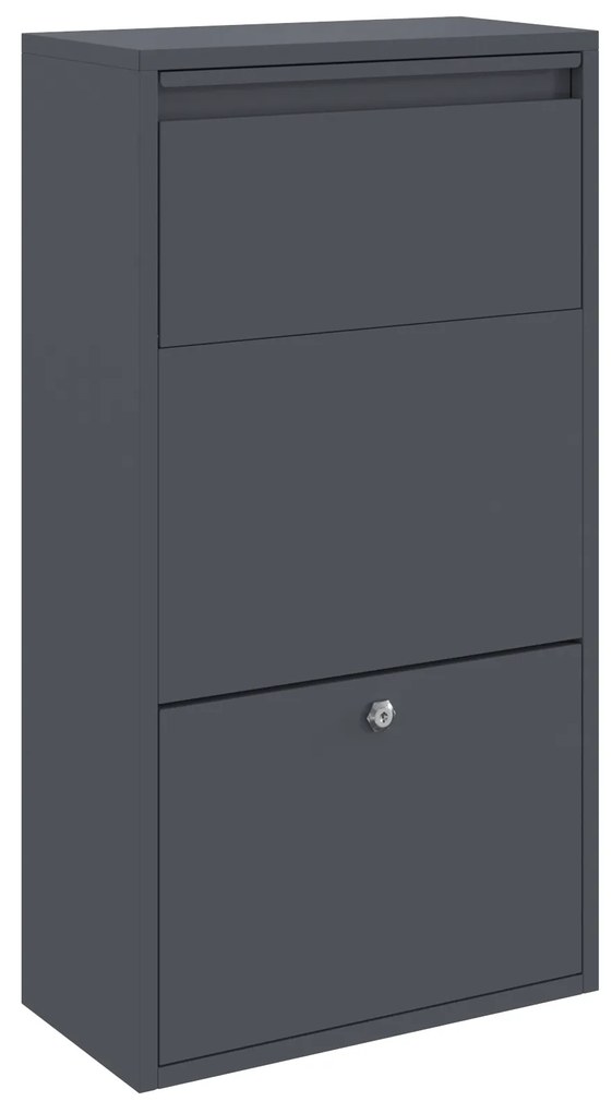 vidaXL Γραμματοκιβώτιο για Πακέτα Ανθρακί 44x22x82 εκ Χάλυβα