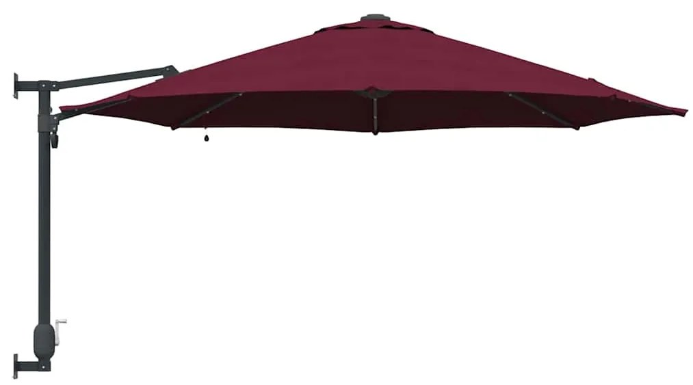 vidaXL Ομπρέλα Κήπου Κόκκινο και Μαύρο 248 x 248 x 148 εκ.