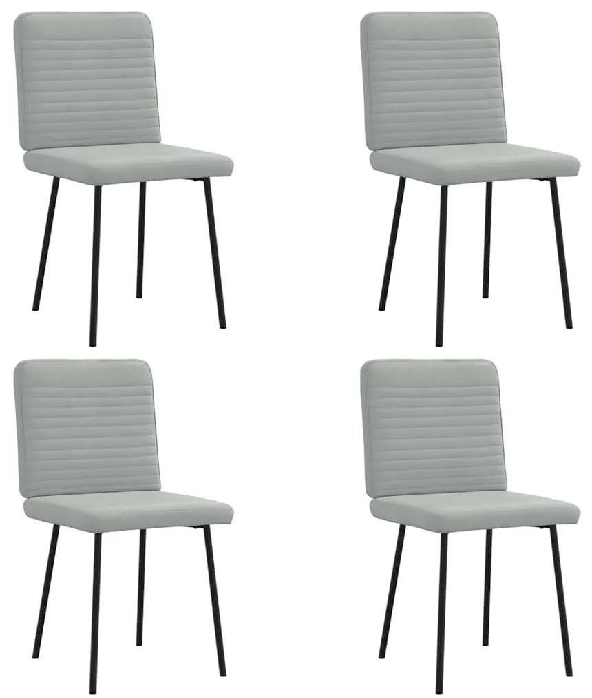 Καρέκλες Τραπεζαρίας 4 τεμ. Ανοιχτό Γκρι Βελούδινες