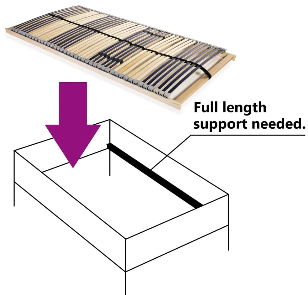 vidaXL Τελάρο Κρεβατιού με 42 Σανίδες & 7 Ζώνες 140 x 200 εκ.