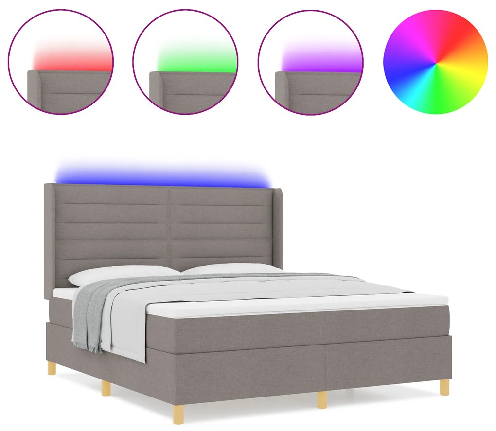 vidaXL Στρώμα με Κρεβάτι & LED Ταμπακιού 180x200 εκ Καπιτονέ