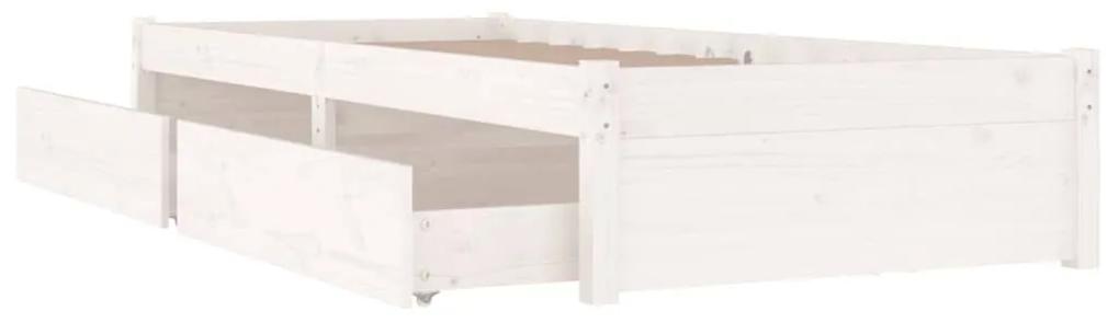 Πλαίσιο Κρεβατιού με Συρτάρια Λευκό 100 x 200 εκ. - Λευκό