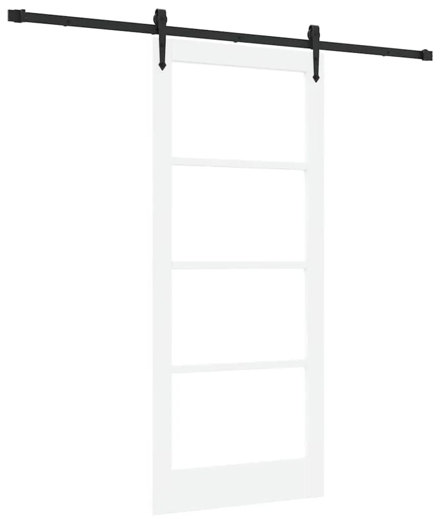 vidaXL Συρόμενη Πόρτα Λευκό 86 x 198.5 cm Ξύλο και μέταλλο