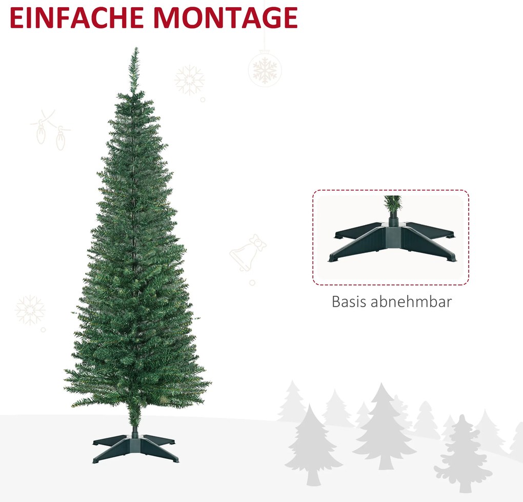 HOMCOM Χριστουγεννιάτικο δέντρο, τεχνητό πεύκο, χριστουγεννιάτικο δέντρο, με βάση, αστέρι, 1,5 m, πράσινο