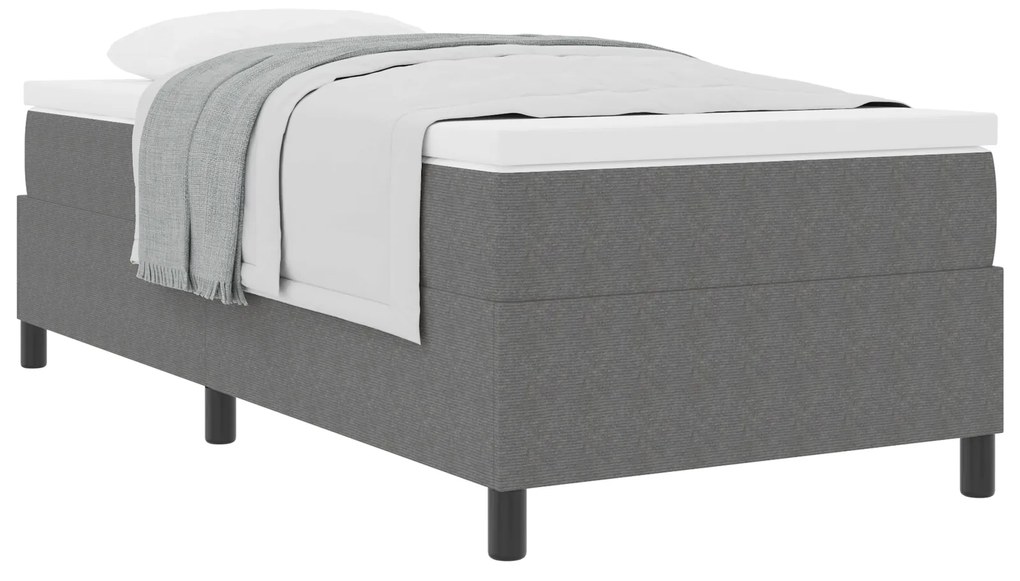 vidaXL Κρεβάτι Box Spring με Στρώμα σε Ανοιχτό Γκρι, 100 x 200 εκ. από ύφασμα κορντούρας