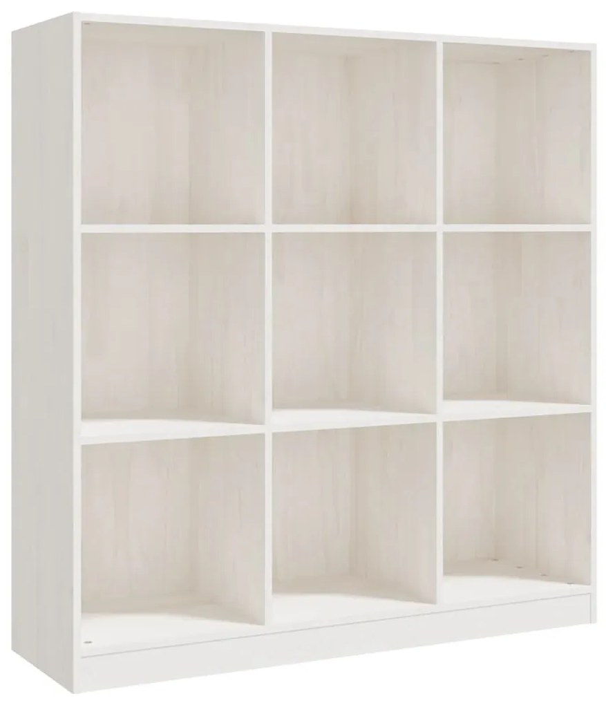 Βιβλιοθήκη/Διαχωριστικό Χώρου Λευκό 104x33,5x110 εκ Μασίφ Πεύκο - Λευκό