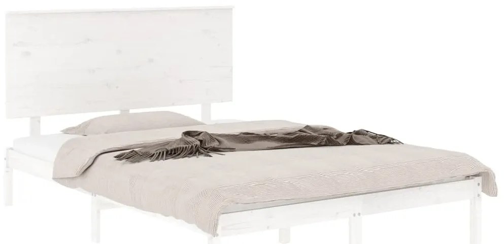 vidaXL Σκελετός Κρεβ. Χωρίς Στρώμα Λευκό 140x190 εκ Μασίφ Πεύκο