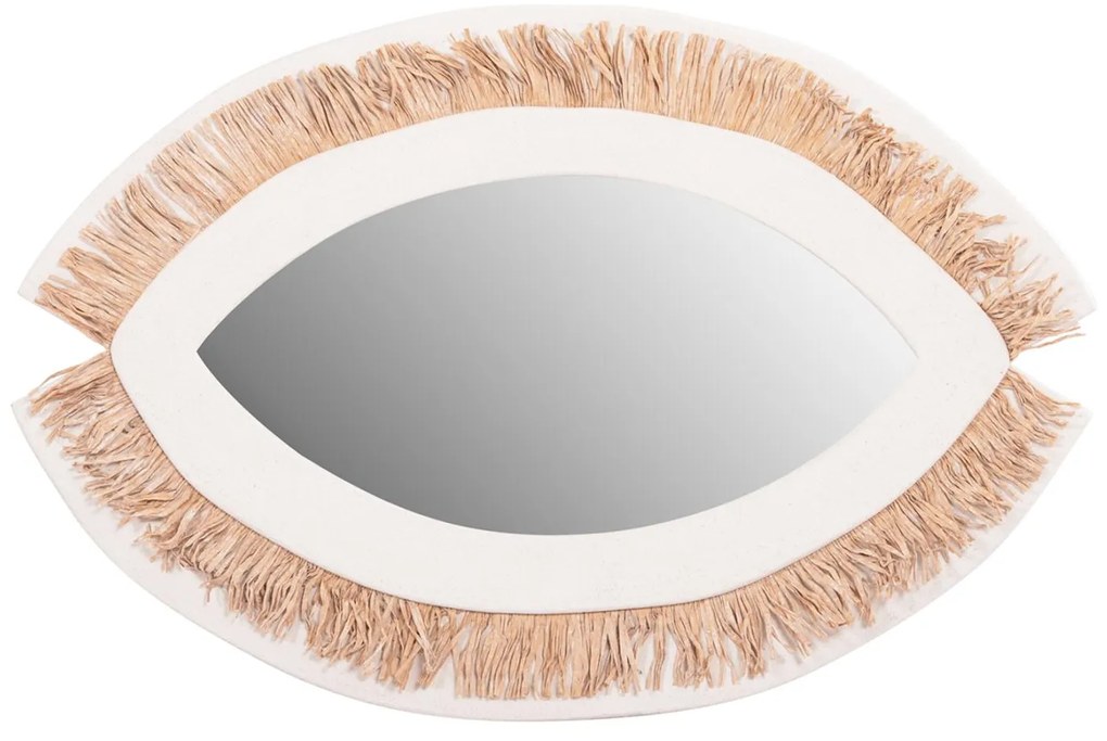 Καθρέπτης Τοίχου SANTORINI Mdf Υπόλευκο - Μπέζ 81x1,8x54Υ εκ. 81x1.8x54 εκ.